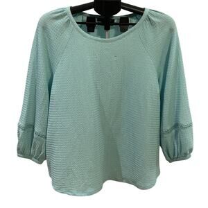 Napa Valley Soft Aqua Blouse Women's size PL